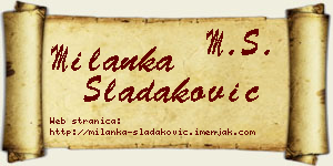 Milanka Sladaković vizit kartica